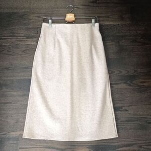 OGL Mid-Length Elegant Cream Pencil Skirt